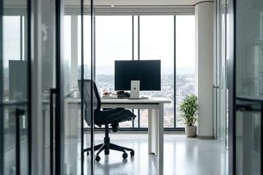 Clean and organized modern office space.