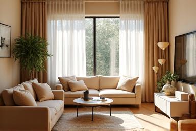A sparkling clean living room in a modern home.